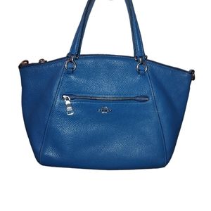 Bright blue Coach Prairie Satchel soft Pebble leather